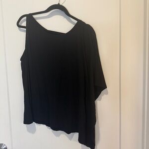Zara Trafaluc Asymmetrical One-Shoulder Black Top – Size M